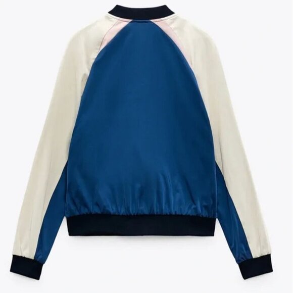 Zara Colorblock Bomber Jacket, Size Medium NWT - Picture 4 of 5